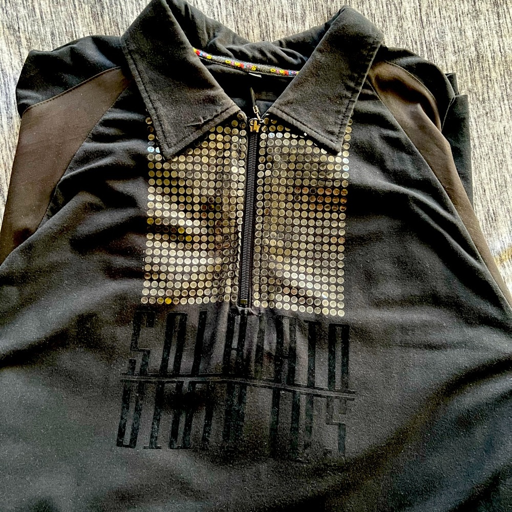 Vintage Solbiato Sequin Long Sleeve polo shirt Size 3X